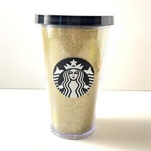 Starbucks 2016 Gold Glitter Sparkles Tumbler Grande 16oz